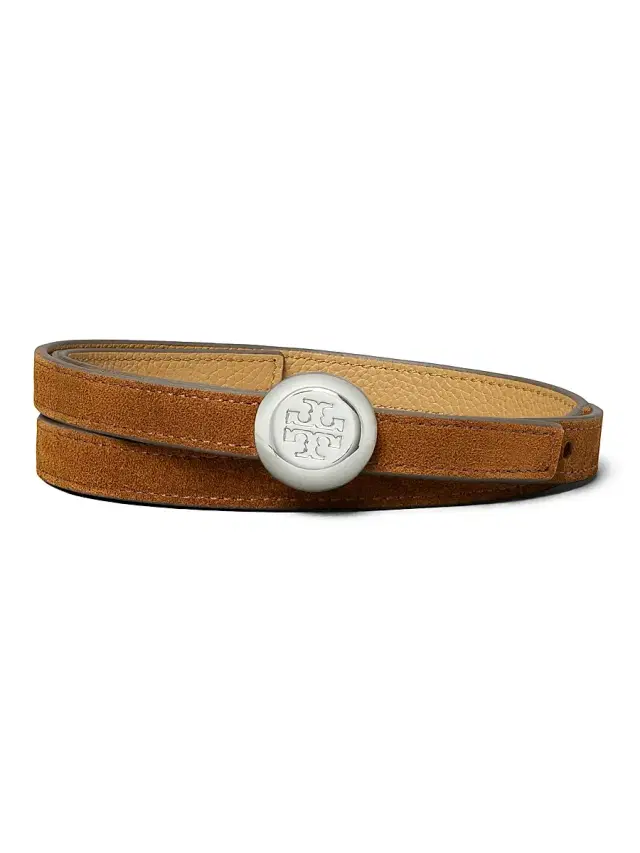 Tory Burch Women's Romy Reversible Suede Belt - Caramel Tiramisu