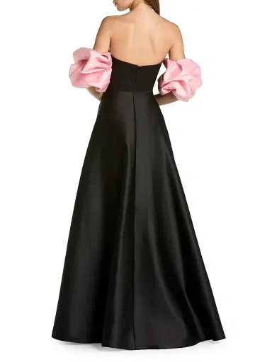 Mac Duggal Women's Satin Puff-Sleeve Off-The-Shoulder Gown | Thumbnail 2 Mac Duggal Women's Satin Puff-Sleeve Off-The-Shoulder Gown | Thumbnail 2