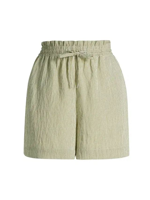 Derek Lam 10 Crosby Women's Belen Striped Shirting Shorts - Fatigue Stripe