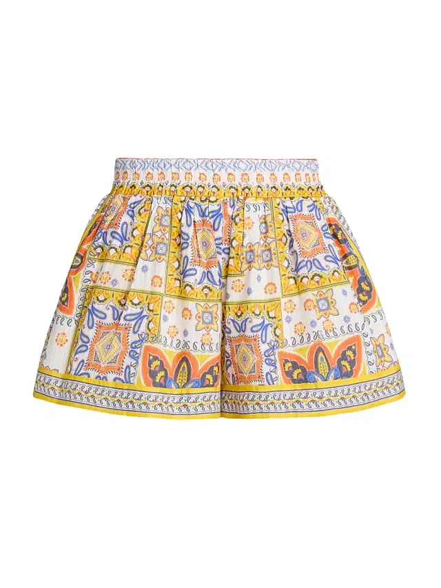 Ramy Brook Women's Angelina Printed Cotton Shorts - White Piazza