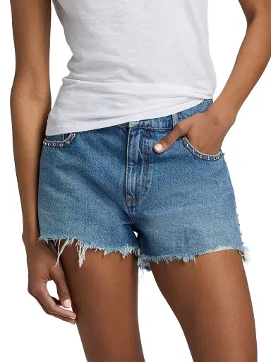 Ramy Brook Women's Bria Studded Denim Shorts | Thumbnail 3 Ramy Brook Women's Bria Studded Denim Shorts | Thumbnail 3