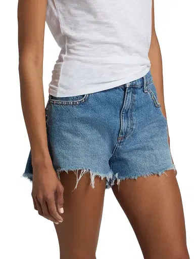 Ramy Brook Women's Bria Studded Denim Shorts | Thumbnail 4 Ramy Brook Women's Bria Studded Denim Shorts | Thumbnail 4