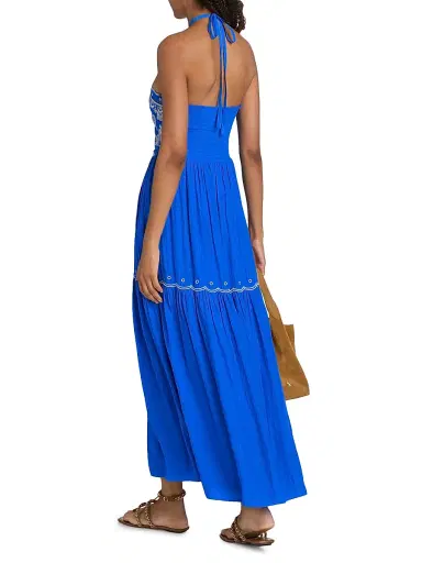 Ramy Brook Women's Kenna Paisley Halter Maxi Dress - Capri Blue - Size Medium | Thumbnail 5 Ramy Brook Women's Kenna Paisley Halter Maxi Dress - Capri Blue - Size Medium | Thumbnail 5