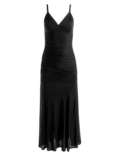 Alice + Olivia Women's Bianca Twist-Strap Godet Maxi Dress - Black - Size 14 | Thumbnail 1 Alice + Olivia Women's Bianca Twist-Strap Godet Maxi Dress - Black - Size 14 | Thumbnail 1