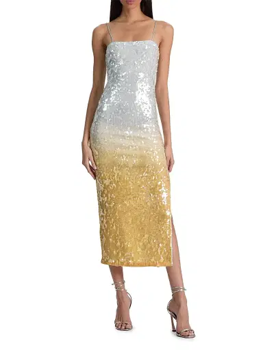 Alice + Olivia Women's Fifi Sequin Sheath Midi-Dress - Clear Skies - Size 14 | Thumbnail 2 Alice + Olivia Women's Fifi Sequin Sheath Midi-Dress - Clear Skies - Size 14 | Thumbnail 2