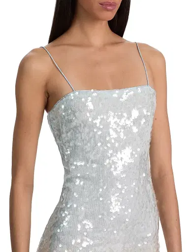 Alice + Olivia Women's Fifi Sequin Sheath Midi-Dress - Clear Skies - Size 14 | Thumbnail 6 Alice + Olivia Women's Fifi Sequin Sheath Midi-Dress - Clear Skies - Size 14 | Thumbnail 6