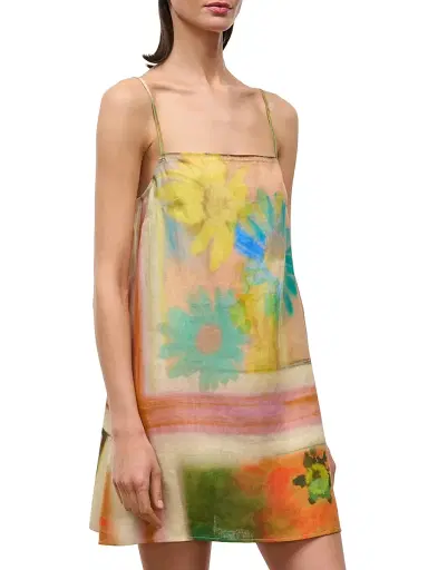 Staud Women's Laura Linen Minidress - Superbloom Scarf - Size Small | Thumbnail 4