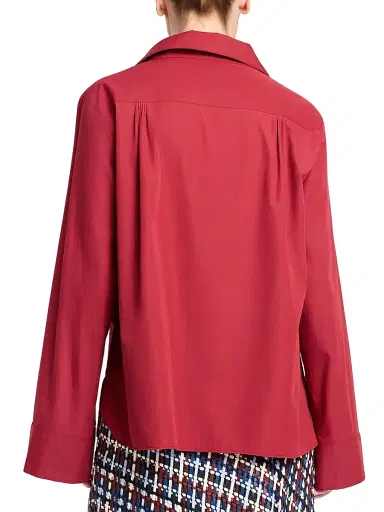 TWP Women's Deep V-Neck Relaxed Shirt - Karanda Red - Size XL | Thumbnail 4