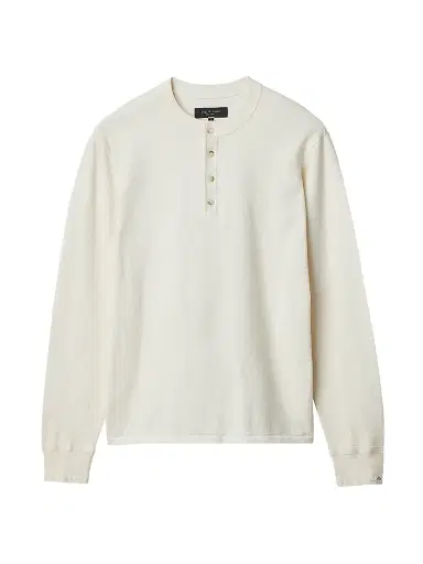 rag & bone Men's Cotton Henley - Chalk | Thumbnail 1