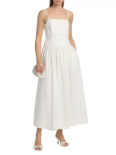 Milly Women's Lou Crochet Cotton Maxi Dress - White - Size 12 | Thumbnail 2 Milly Women's Lou Crochet Cotton Maxi Dress - White - Size 12 | Thumbnail 2