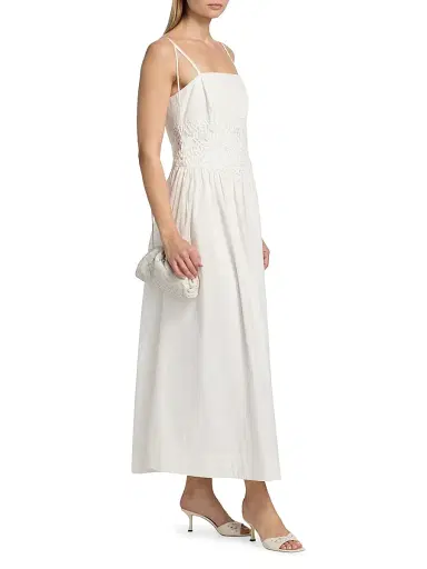 Milly Women's Lou Crochet Cotton Maxi Dress - White - Size 12 | Thumbnail 4 Milly Women's Lou Crochet Cotton Maxi Dress - White - Size 12 | Thumbnail 4