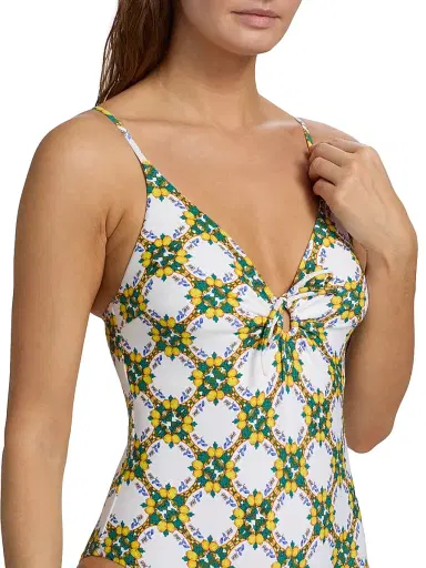 Milly Women's Lemon Tile Ring One-Piece Swimsuit - White Multi - Size Large | Thumbnail 5 Milly Women's Lemon Tile Ring One-Piece Swimsuit - White Multi - Size Large | Thumbnail 5