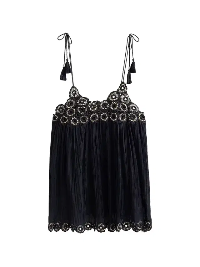 Women's Tula Cotton Embroidered Minidress - Midnight