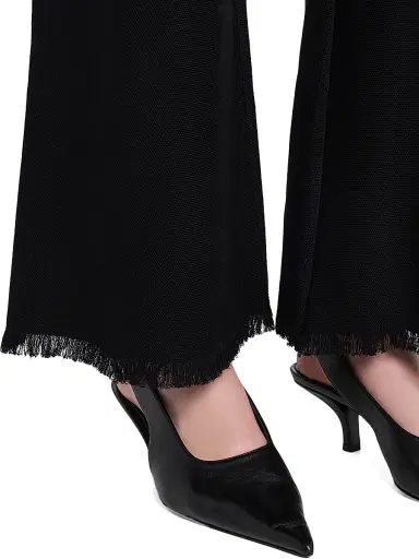 Kobi Halperin Women's Valley Knit Flare Trousers - Black | Thumbnail 5