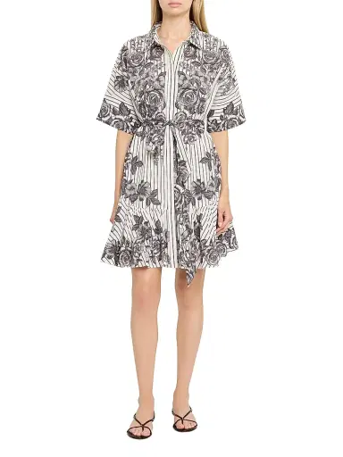 Kobi Halperin Women's Hayden Floral Striped Shirtdress | Thumbnail 2 Kobi Halperin Women's Hayden Floral Striped Shirtdress | Thumbnail 2