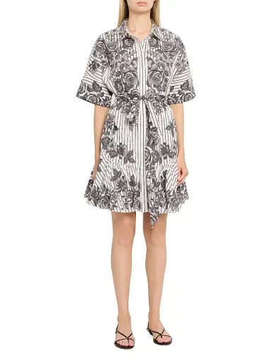 Kobi Halperin Women's Hayden Floral Striped Shirtdress | Thumbnail 3 Kobi Halperin Women's Hayden Floral Striped Shirtdress | Thumbnail 3