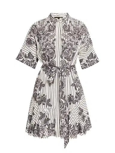 Kobi Halperin Women's Hayden Floral Striped Shirtdress | Thumbnail 1 Kobi Halperin Women's Hayden Floral Striped Shirtdress | Thumbnail 1