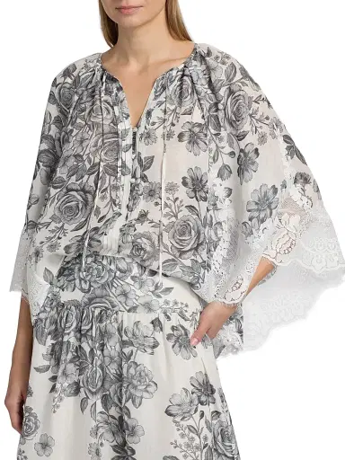 Kobi Halperin Women's Paloma Floral Lace-Trim Blouse | Thumbnail 3 Kobi Halperin Women's Paloma Floral Lace-Trim Blouse | Thumbnail 3