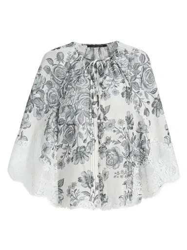 Kobi Halperin Women's Paloma Floral Lace-Trim Blouse | Thumbnail 1 Kobi Halperin Women's Paloma Floral Lace-Trim Blouse | Thumbnail 1