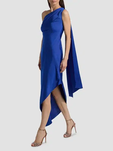 Lapointe Women's Satin One-Shoulder Midi-Dress - Cloud - Size 14 | Thumbnail 2 Lapointe Women's Satin One-Shoulder Midi-Dress - Cloud - Size 14 | Thumbnail 2