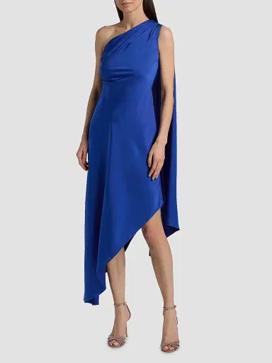 Lapointe Women's Satin One-Shoulder Midi-Dress - Cloud - Size 14 | Thumbnail 3 Lapointe Women's Satin One-Shoulder Midi-Dress - Cloud - Size 14 | Thumbnail 3