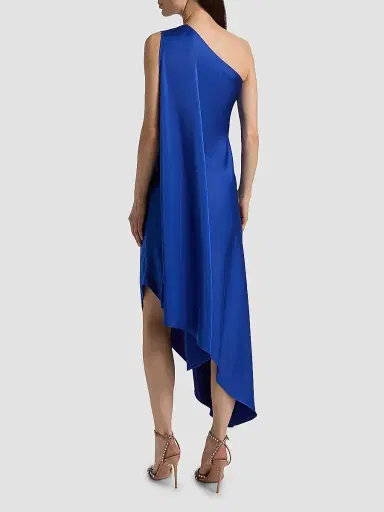Lapointe Women's Satin One-Shoulder Midi-Dress - Cloud - Size 14 | Thumbnail 5 Lapointe Women's Satin One-Shoulder Midi-Dress - Cloud - Size 14 | Thumbnail 5