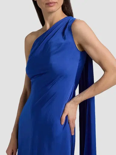 Lapointe Women's Satin One-Shoulder Midi-Dress - Cloud - Size 14 | Thumbnail 6 Lapointe Women's Satin One-Shoulder Midi-Dress - Cloud - Size 14 | Thumbnail 6