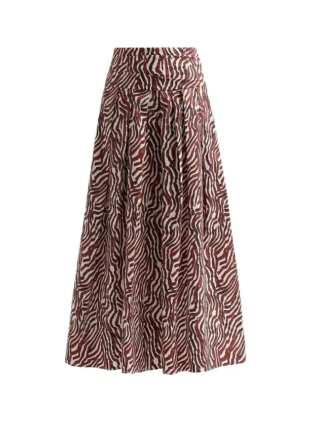 Proenza Schouler White Label Women's Nessa Poplin Maxi Skirt - Rust Cream Multi