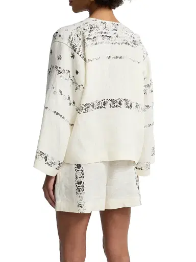 Alberta Ferretti Women's Printed Linen Blouse - Multi | Thumbnail 5 Alberta Ferretti Women's Printed Linen Blouse - Multi | Thumbnail 5