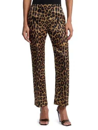 Alberta Ferretti Women's Leopard-Print Silk Trousers | Thumbnail 3 Alberta Ferretti Women's Leopard-Print Silk Trousers | Thumbnail 3