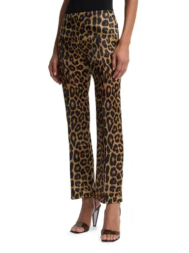 Alberta Ferretti Women's Leopard-Print Silk Trousers | Thumbnail 4 Alberta Ferretti Women's Leopard-Print Silk Trousers | Thumbnail 4