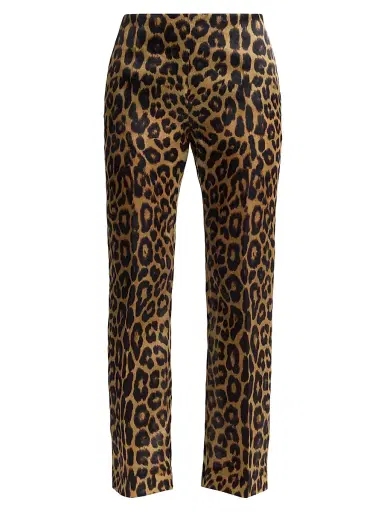 Alberta Ferretti Women's Leopard-Print Silk Trousers | Thumbnail 1 Alberta Ferretti Women's Leopard-Print Silk Trousers | Thumbnail 1