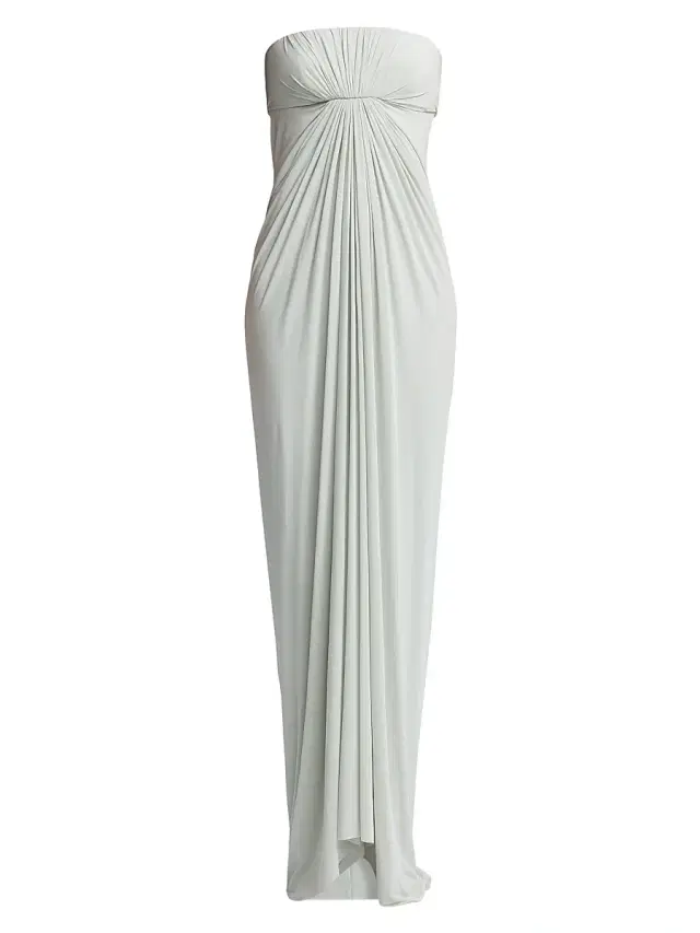 Women's Draped Jersey Strapless Dress - Ice