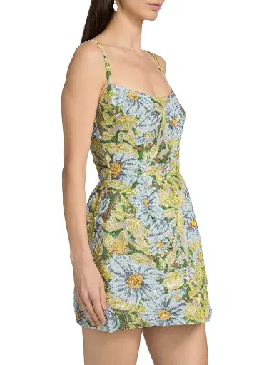 Bronx and Banco Women's Cora Floral Sequined Sleeveless Minidress - Yellow Multi | Thumbnail 4