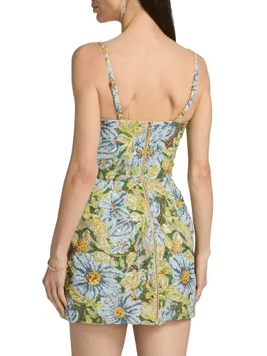 Bronx and Banco Women's Cora Floral Sequined Sleeveless Minidress - Yellow Multi | Thumbnail 5