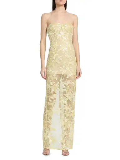 Bronx and Banco Women's Sequin-Embellished Sheath Maxi Dress - Buttery Yellow | Thumbnail 3