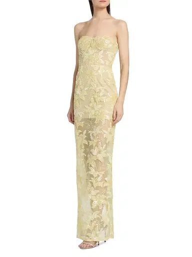 Bronx and Banco Women's Sequin-Embellished Sheath Maxi Dress - Buttery Yellow | Thumbnail 4