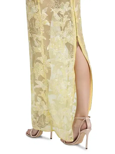 Bronx and Banco Women's Sequin-Embellished Sheath Maxi Dress - Buttery Yellow | Thumbnail 6