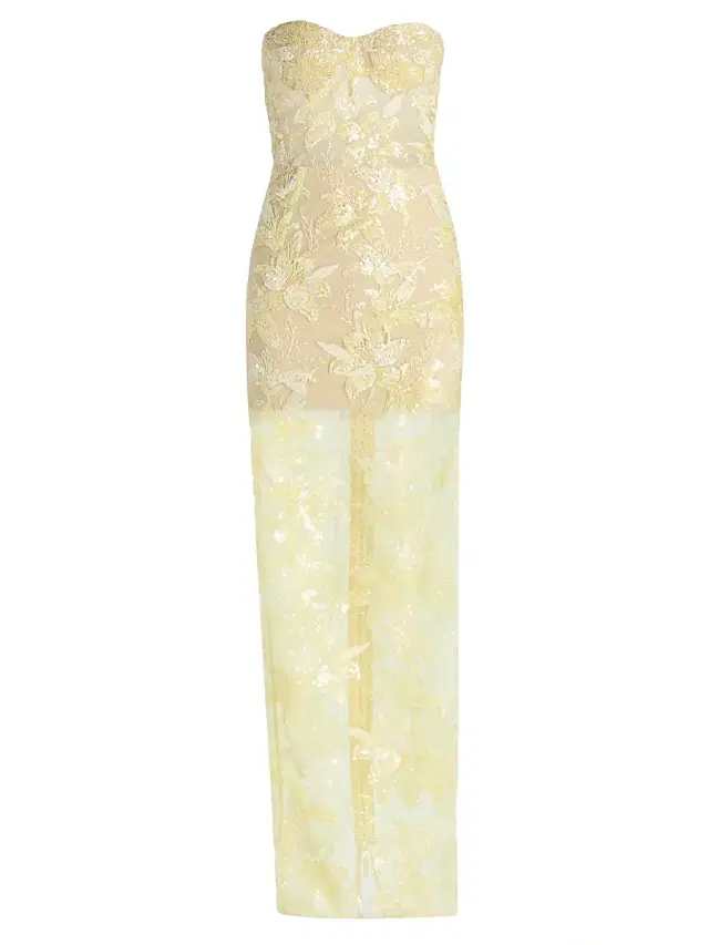 Bronx Banco Women's Sequin-Embellished Sheath Maxi Dress - Buttery Yellow