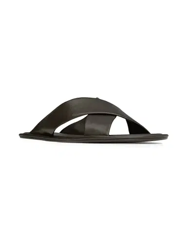 Saint Laurent Men's Carlyle Slides in Smooth Leather - Harris Eagle Brown - Size 8 | Thumbnail 2 Saint Laurent Men's Carlyle Slides in Smooth Leather - Harris Eagle Brown - Size 8 | Thumbnail 2