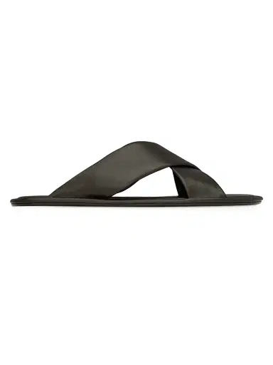 Saint Laurent Men's Carlyle Slides in Smooth Leather - Harris Eagle Brown - Size 8 | Thumbnail 1 Saint Laurent Men's Carlyle Slides in Smooth Leather - Harris Eagle Brown - Size 8 | Thumbnail 1