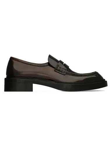 Saint Laurent Men's Harvey Loafers in Glazed Leather - Helios Bordeaux | Thumbnail 1