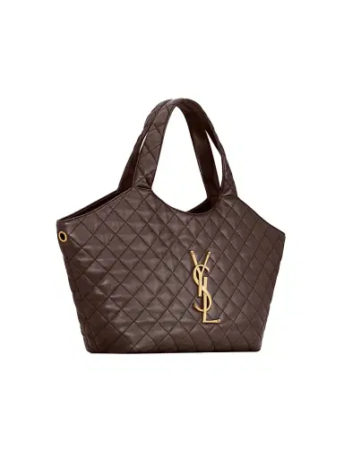 Saint Laurent Women's Icare Medium Tote Bag in Quilted Nappa - Dark Chocolate | Thumbnail 5 Saint Laurent Women's Icare Medium Tote Bag in Quilted Nappa - Dark Chocolate | Thumbnail 5