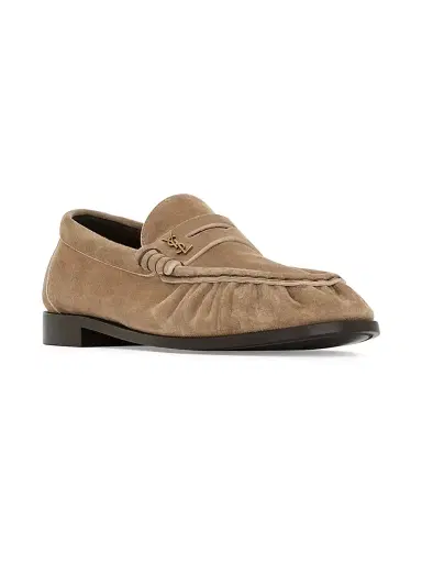 Saint Laurent Women's Le Loafers Supple in Suede - Beige | Thumbnail 2 Saint Laurent Women's Le Loafers Supple in Suede - Beige | Thumbnail 2