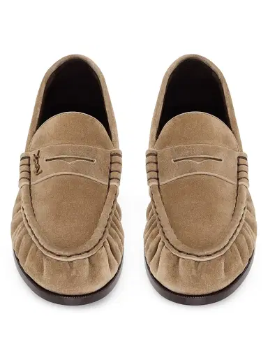 Saint Laurent Women's Le Loafers Supple in Suede - Beige | Thumbnail 3 Saint Laurent Women's Le Loafers Supple in Suede - Beige | Thumbnail 3