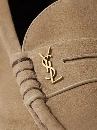 Saint Laurent Women's Le Loafers Supple in Suede - Beige | Thumbnail 4 Saint Laurent Women's Le Loafers Supple in Suede - Beige | Thumbnail 4