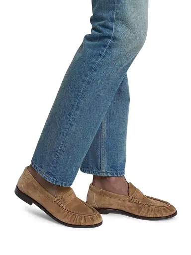 Saint Laurent Women's Le Loafers Supple in Suede - Beige | Thumbnail 5 Saint Laurent Women's Le Loafers Supple in Suede - Beige | Thumbnail 5