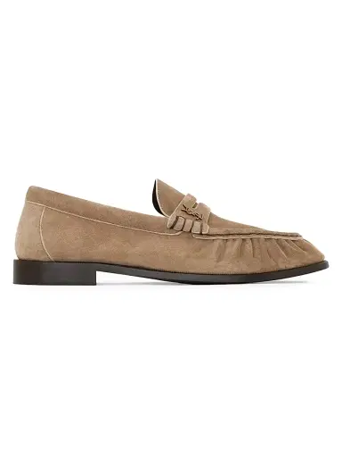 Saint Laurent Women's Le Loafers Supple in Suede - Beige | Thumbnail 1 Saint Laurent Women's Le Loafers Supple in Suede - Beige | Thumbnail 1