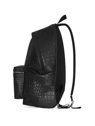 Saint Laurent Men's City Backpack in Crocodile-Embossed Leather | Thumbnail 3 Saint Laurent Men's City Backpack in Crocodile-Embossed Leather | Thumbnail 3