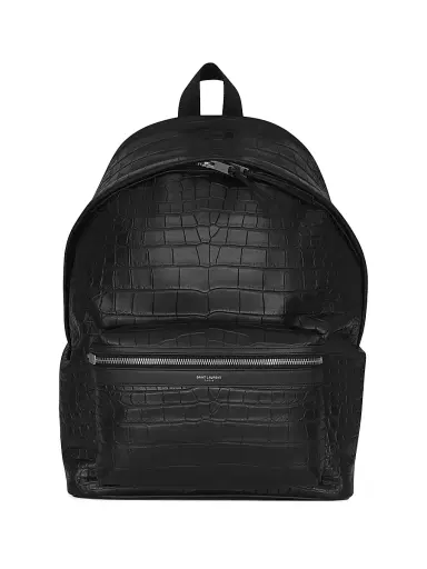Saint Laurent Men's City Backpack in Crocodile-Embossed Leather | Thumbnail 1 Saint Laurent Men's City Backpack in Crocodile-Embossed Leather | Thumbnail 1